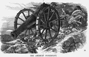 Crushing Prints: The American Juggernaut, 1864. Artist: John Tenniel