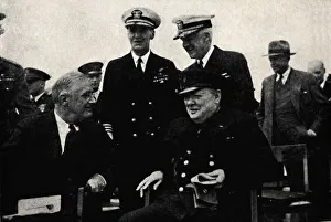 Thomson Collection: American President and British Premier, 14 August 1941, (1945). Creator: Unknown