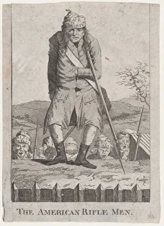 Rifleman Prints: The American Rifle Men, 1776. 1776. Creator: Anon