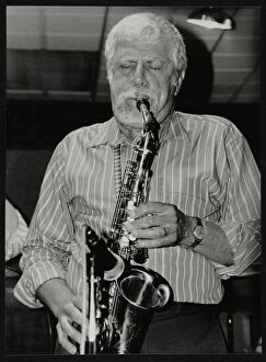Alto Saxophone Gallery: American saxophonist Lanny Morgan playing at The Fairway, Welwyn Garden City, Hertfordshire, 1992