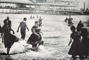 Paddling Gallery: An American seaside resort, USA, c1890