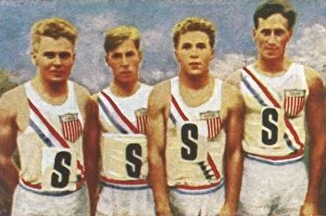 Athletics Gallery: American team, 4 x 100m relay, 1928. Creator: Unknown