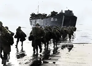Military Vehicle Gallery: American troops disembark onto the sands of Normandy, 1944