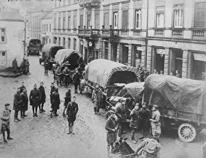 Logistics Prints: American Trucks, Kylburg [i.e. Kyllburg], Germany, 4 Dec 1919. Creator: Bain News Service