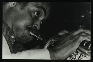 Hertfordshire Gallery: American trumpet and flugelhorn player Art Farmer at The Bell, Codicote, Hertfordshire, 1983