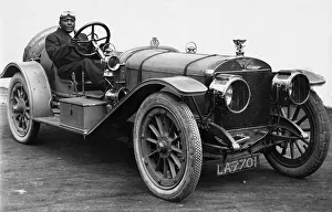 Boxer Gallery: American world heavweight boxing champion Jack Johnson in a 1908 Austin 100hp Creator