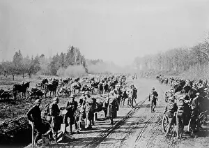Dirt Road Prints: Americans going to front, Feb 1918. Creator: Bain News Service