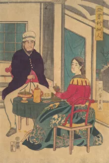 Chairs Collection: Amerikajin, 1862. Creator: Yoshikazu