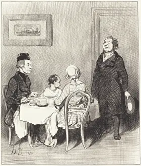 Family Life Prints: Un ami est un crocodile donne par la civilisation, 1845. Creator: Honore Daumier