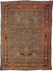 Amida Prints: Amida carpet depicting the emblem of Emir: lion attacking bull
