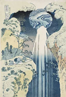 The Amida Waterfall in the Far Reaches of the Kisokaido Road (From the set Waterfalls