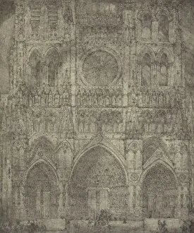 Stonework Prints: Amiens Cathedral, c.1890-91. Creator: Marius Bauer