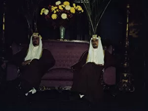 Government Collection: Amir Khalid [right] and Amir Faisal, sons of King Ibn Saud of Saudi Arabia, 1943. Creator: John Rous