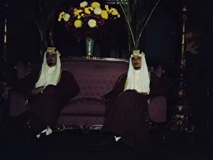 Arabs Gallery: Amir Khalid [right] and Amir Faisal, sons of King Ibn Saud of Saudi Arabia, 1943. Creator: John Rous