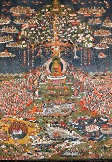 Tibet Collection: Amitabha, the Buddha of the Western Pure Land (Sukhavati), ca. 1700. Creator: Unknown