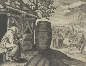 Marten De Vos The Elder Prints: Ammon, from the series Solitudo Sive Vitae Patrum Eremicolarum
