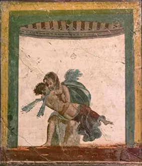 Eros Collection: Amor and Psyche, 1st H. 1st cen. AD. Creator: Roman-Pompeian wall painting