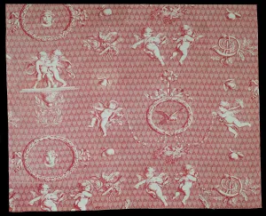 Laurel Wreath Collection: Amorini et Medallions (Cupid and Medallions) (Furnishing Fabric), France, c. 1810