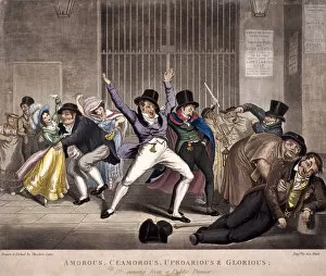 Covent Garden Theatre Gallery: Amorous, clamorous, uproarious and glorious, all coming from a public dinner, c1820