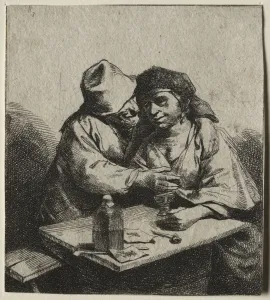 The Amorous Couple. Creator: Cornelis Pietersz Bega (Dutch, 1631 / 32-1664)