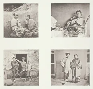 Collotype Prints: Amoy Women; The Small Foot of a Chinese Lady; Amoy Men; Male and Female Costume, Amoy, c