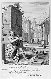 Michel De Prints: Amphion builds the walls of Thebes by the music of his violin