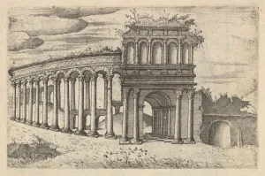 Lambert Prints: The Amphitheater in Bordeaux [Teatrum Bordeos; Transitorium Caesaris]