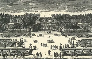 Flower Beds Prints: The amphitheatre of the Villa Pamphili, 1670, (1903). Creator: Unknown