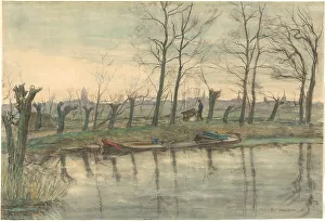 Amsterdam Skyline Viewed from the West, c.1899. Creator: Piet Mondrian