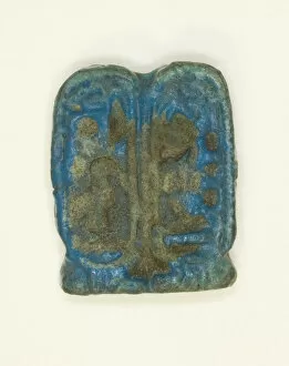 Arts Of Africa Collection: Amulet: Double Cartouche of King Akhenaton, Egypt, New Kingdom, Dynasty 18