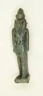 Charm Gallery: Amulet of the God Horus (?) with Double Crown, Egypt, Late Period