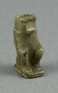 Wisdom Gallery: Amulet of the God Thoth as a Seated Baboon, Egypt, Late Period