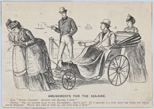 Amusements for the Sea-side (verso) (Punch, or the London Char... 1873. Creator: Unknown