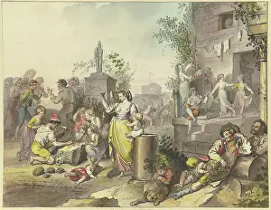 Relaxation Prints: Amusements in Trastevere, 1797. Creator: Johann Heinrich Ramberg