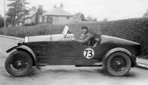 Brooklands Prints: Amy Way seated in a racing car