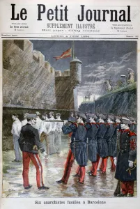 Firing Squad Prints: Six anarchists executed in Barcelona, 1894