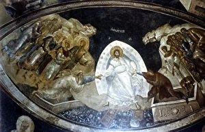 Byzantine Gallery: Anastasis, fresco in the parekklesion of Church of Christ in Chora, c1310-c1320