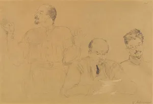 Malyavin Gallery: Anatoly Lunacharsky (1875-1933), Vladimir Lenin (1870-1924) and Leon Trotsky (1879-1940), 1921