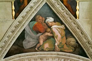 Buonarroti Gallery: The Ancestors of Christ: Ozias (Sistine Chapel ceiling in the Vatican), 1508-1512