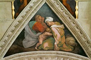 Michelangelo 1475 1564 Prints: The Ancestors of Christ: Ozias (Sistine Chapel ceiling in the Vatican), 1508-1512