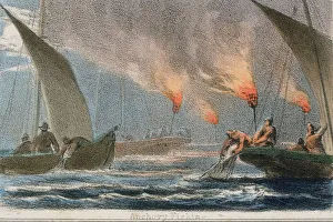 Flame Prints: Anchovy Fishing, c1845. Artist: Benjamin Waterhouse Hawkins