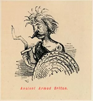 The Comic History Of England Gallery: Ancient Armed Briton, c1860, (c1860). Artist: John Leech