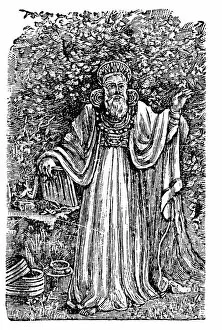 Ancient British Arch-Druid wearing the Breastplate of Judgement, c1900