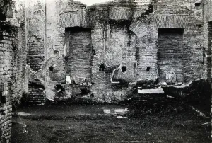 Brick Wall Prints: An ancient building which used to be a pharmacy site in the House of the Vestal Virgins