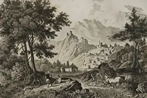 Ancient city of Gavar, Armenia, 1838. Creator: Vanderburch