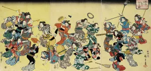 Abduction Prints: Ancient Custom of Attacking the Concubine, 1852. Creator: Ando Hiroshige