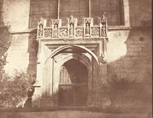 Oxford Gallery: An Ancient Door in Magdalen College, Oxford, April 1843