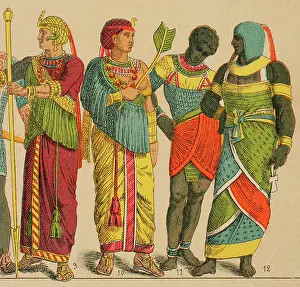 Four People Prints: Ancient Egypt, 1881. Creator: Unknown