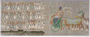 Henri Joseph Prints: Ancient Egyptian coloured bas reliefs, 1822. Artist: Antoine Phelippeaux