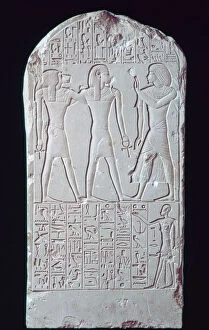 Ancient Egyptian limestone stele, 16th-13th century BC